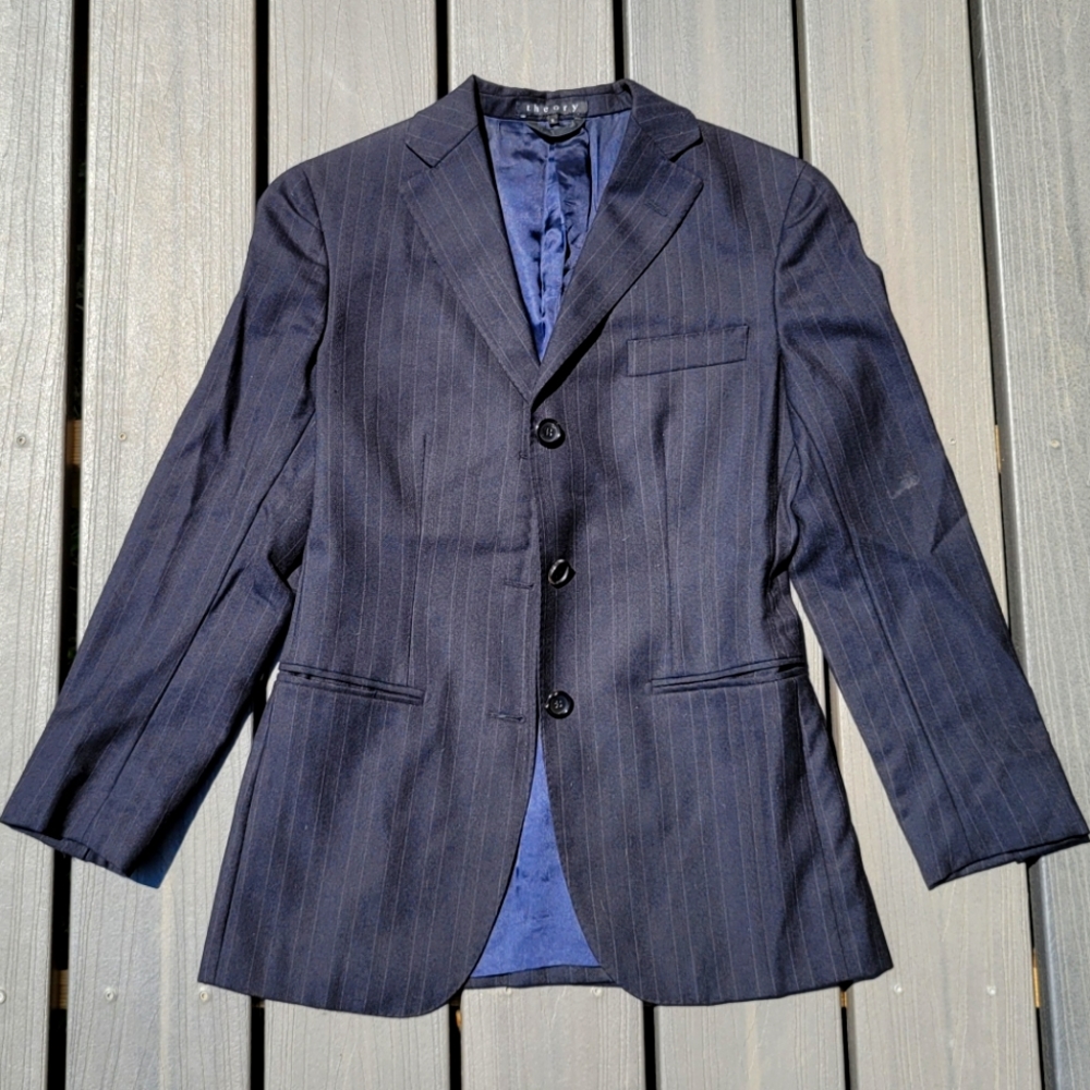 Theory classic pinstripe jacket / blazer